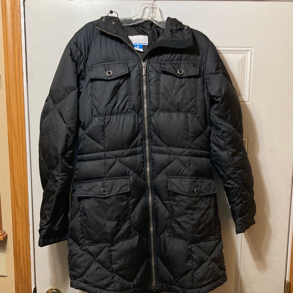 Columbia Black Quilted Jacket with Hood M